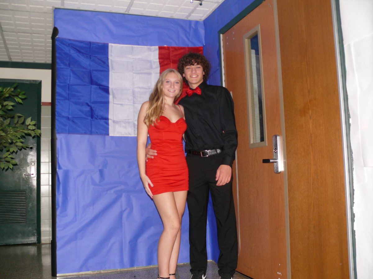 Audrey Fisher and Jones Bell match with the French flag for a perfect ending to a wonderful homecoming week!